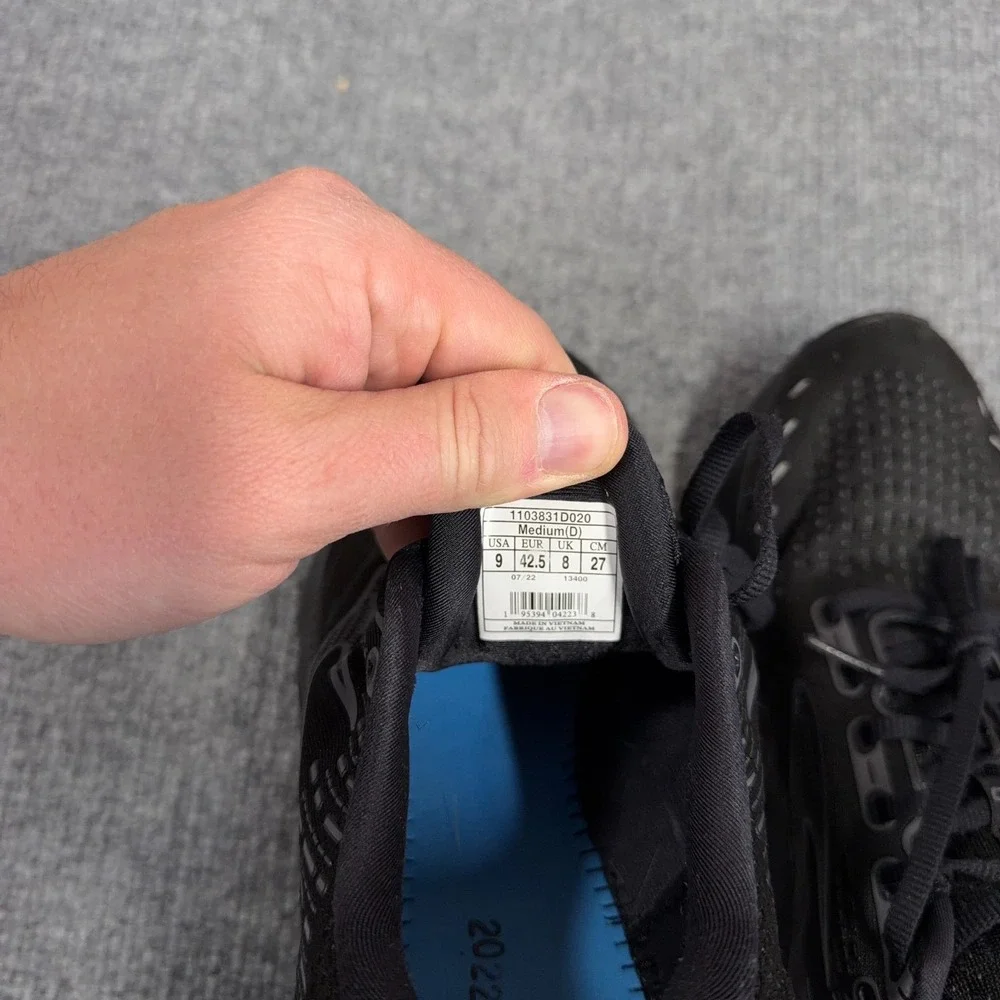 Brooks Glycerin GTS 20 Mens Size 9 D Triple Black Running Shoes Gym *NO INSOLES*